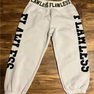 Bobbie Brooks White Joggers with Black Flawless Print
